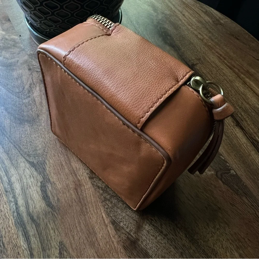 LUCKY BRAND Leather Jewelry Case in Cognac Brown
